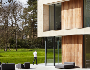 timber cladding to the outside of a modern house